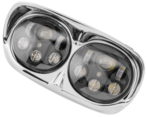 Namz - Namz Headlight for Road Glide - Dual - Chrome - Black Finish - LLC-LRHP-CB