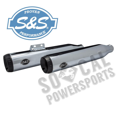 S&S Cycle - S&S Cycle Grand National Slip-On Mufflers - Race Only - Chrome - 550-0738