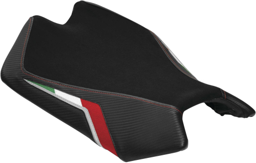 Luimoto - Luimoto Team Italia Suede Rider Seat Covers - Black/Red - 9011101