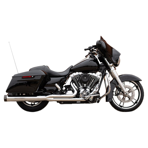 S&S Cycle - S&S Cycle Sidewinder 2-into-1 Exhaust System - Chrome with Black Highlighted Machined End Cap - 550-0776
