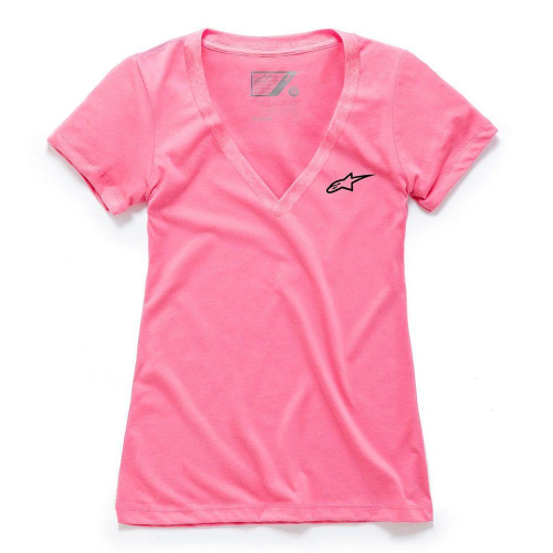 Alpinestars - Alpinestars V-Neck Womens T-Shirt - 1W38-73000-310A-S Pink Small