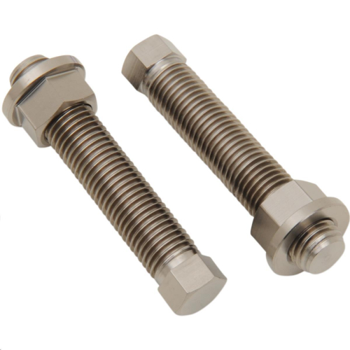 Works Connection - Works Connection Titanium Axle Adjuster Bolts - 10 x 50mm/10mm Hex Head - 70-635