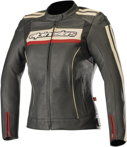 Alpinestars - Alpinestars Stella Dyno V2 Womens Leather Jacket - 3112518-1830-44 Black/Stone/Red Size 8