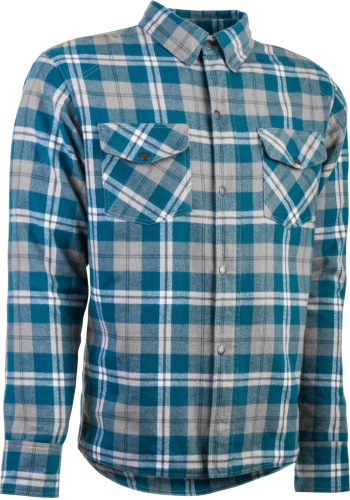 Highway 21 - Highway 21 Marksman Riding Flannel - 6049 489-11822 Gray/Blue Small