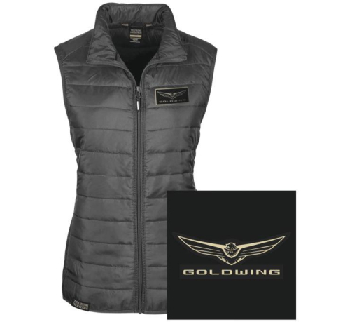 Factory Effex - Factory Effex Gold Wing Puffer Womens Vest - 25-85814 - Black Large
