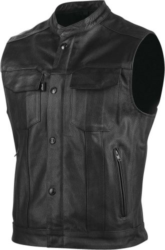 Speed & Strength - Speed & Strength Band of Brothers Leather Vest - 889576 Black Small