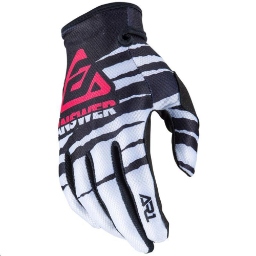 Answer - Answer AR1 Pro Glo Youth Gloves - 0402-2152-2154 White/Black/Pink Large