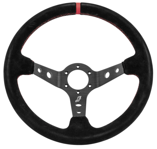 Dragonfire Racing - Dragonfire Racing Sport Steering Wheel (6-Bolt) - Suede - Black/Red - 04-0801