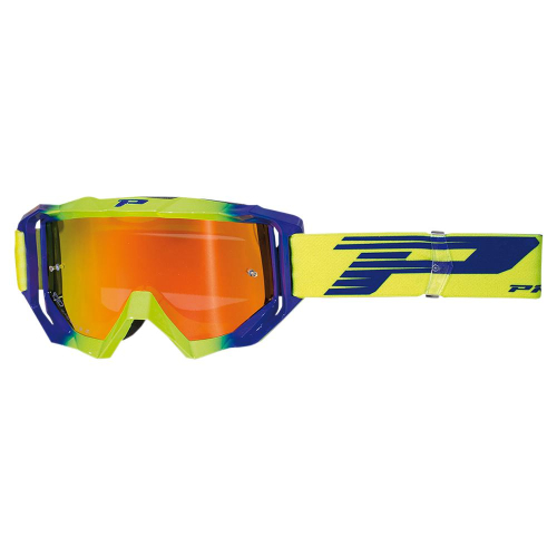 Pro Grip - Pro Grip 3200 MX Venom Goggles - PZ3200GFBEFL Fluorescent Yellow/Blue / Mirrored Lens OSFM
