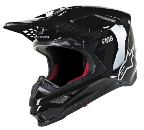 Alpinestars - Alpinestars Supertech M8 Solid Helmet - 8300719-1180-M Black Glossy Medium