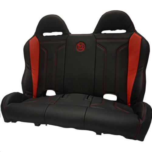 BS Sand - BS Sand Performance Front/Rear Bench Seat - Double T - Black/Red - PEBERDDTX