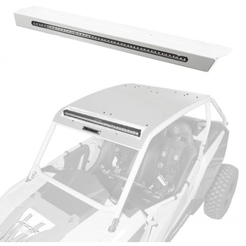 Pro Armor - Pro Armor Aluminum Roof with Light Bar Pocket and Integrated Rear Light Bar - Matte White Pearl - P141R124MWP