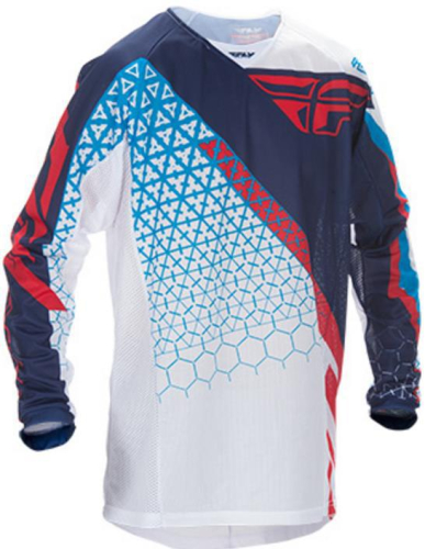 Fly Racing - Fly Racing Kinetic Trifecta Mesh Jersey - 370-322L - Red/White/Blue Large
