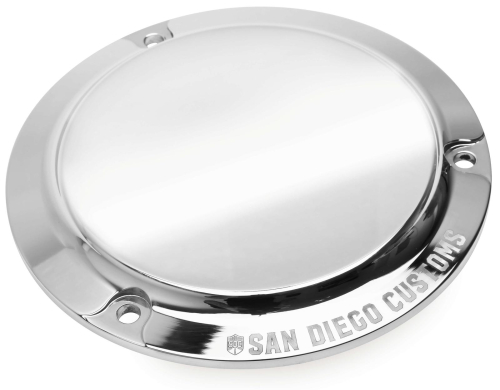 San Diego Customs - San Diego Customs Derby Cover - Chrome Shield - P-DCE004CHR