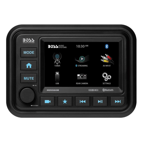 Boss Audio - Boss Audio Bluetooth (Audio Streaming) Marine Gauge Digital Media AM/FM Receiver - Black