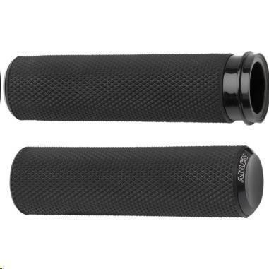 Arlen Ness - Arlen Ness Fusion Series Grips - Knurled - Black Anodized - I-5017
