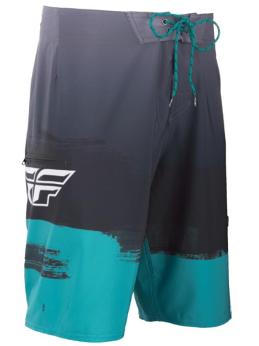 Fly Racing - Fly Racing Paint Slinger Board Shorts - 353-19538 - Black/Teal 38