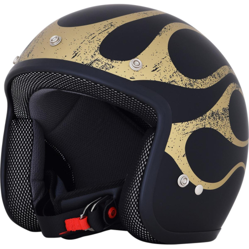AFX - AFX FX-75 Flame Helmet - 0104-2283 - Matte Black/Gold Flame Small