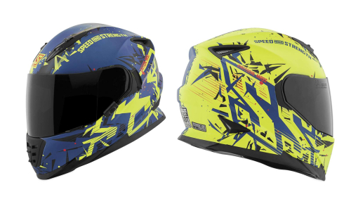 Speed & Strength - Speed & Strength SS1600 Critical Mass Helmet - 1111-0600-4352 - Blue/Yellow/Black Small