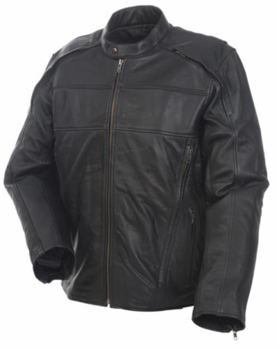 Mossi - Mossi Retro Premium Leather Jacket - 20-155-46 - Black 46