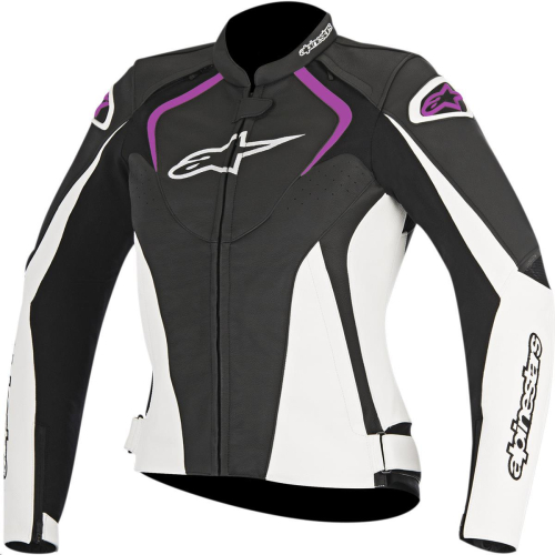 Alpinestars - Alpinestars Stella Jaws Womens Leather Jacket - 3111016123946 - Black/White/Pink 10