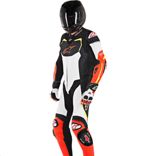 Alpinestars - Alpinestars GP Pro Leather Suit - 3155016-1236-48 - Black/White/Red Fluo/Yellow Fluo 38