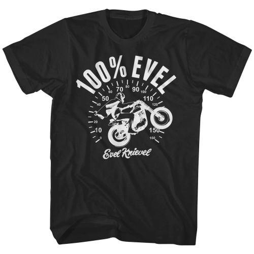 Evel Knievel - Evel Knievel 100% Evel T-Shirt - EK5123XL - Black X-Large
