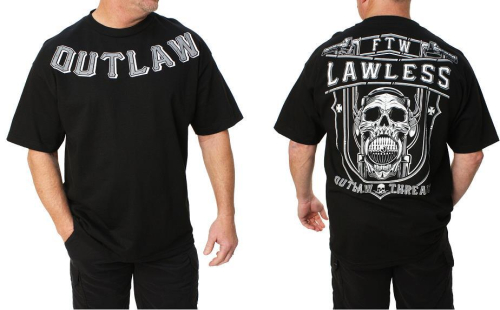 Outlaw Threadz - Outlaw Threadz Lawless T-Shirt - MT116-2XL - Black 2XL