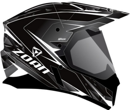 Zoan - Zoan Synchrony Duo-Sport Hawk Graphics Helmet - 521-567 - Matte White X-Large