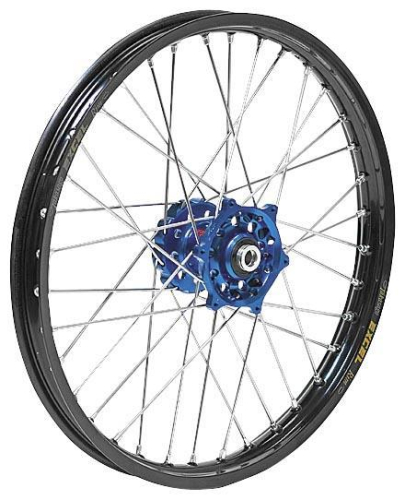 Dubya - Dubya MX Front Wheel with Excel Takasago Rim - 1.40x14 - Blue Hub/Black Rim - 56-1132DB