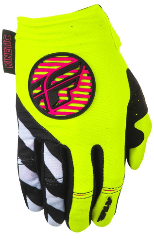 Fly Racing - Fly Racing Kinetic Womens Gloves - 371-61907 - Neon Pink/Hi-Vis Medium