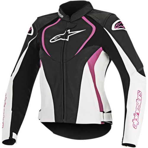 Alpinestars - Alpinestars Stella Jaws Perforated Womens Leather Jacket - 3111116123944 - Black/White/Pink 8