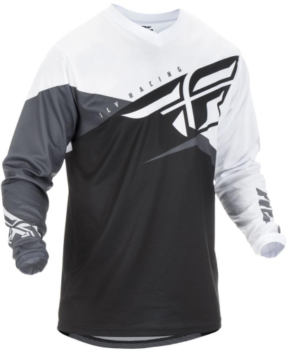 Fly Racing - Fly Racing F-16 Youth Jersey - 372-920YL - Black/White/Gray Large