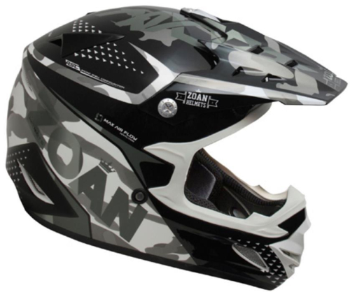 Zoan - Zoan MX-1 Sniper Graphics Helmet - 021-525 - Gloss Silver Medium