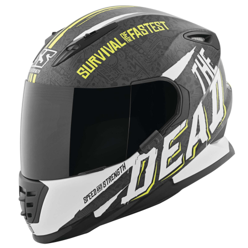 Speed & Strength - Speed & Strength SS1310 The Quick and The Dead Helmet - 874826 - Matte Hi-Vis Yellow/White/Black Small