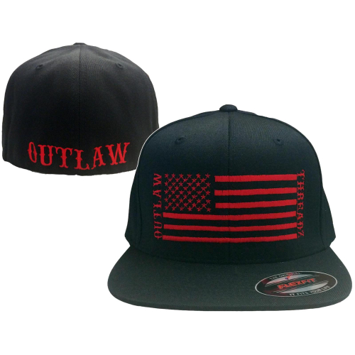 Outlaw Threadz - Outlaw Threadz Support Fitted Hat - SUP02-LG/XL - Black/Red Large-XL