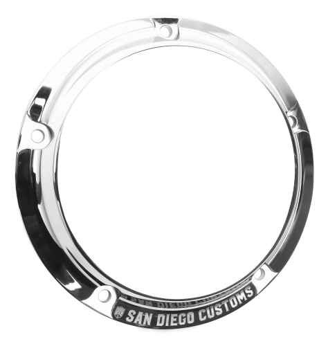 San Diego Customs - San Diego Customs Derby Cover - Chrome Shield - P-DC004CHR