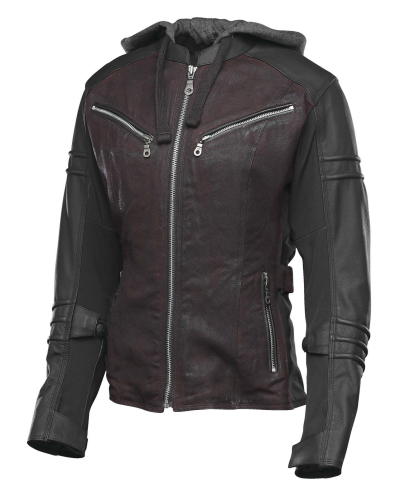 Speed & Strength - Speed & Strength Street Savvy Womens Leather/Textile Jacket - 1101-1222-3552 Oxblood/Black Small