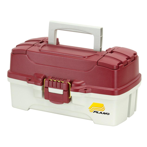 Plano - Plano 1-Tray Tackle Box w/Duel Top Access - Red Metallic/Off White