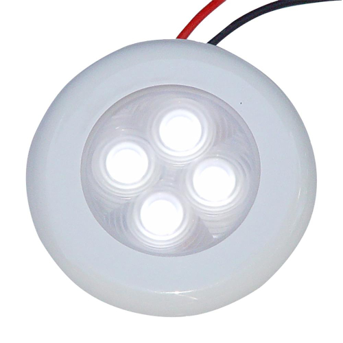 Aqua Signal - Aqua Signal Bogota 4 LED Round Light - White LED w/White Plastic/Optional Chrome Housing