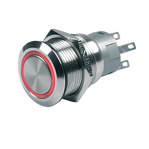 BEP Marine - BEP Push-Button Switch 12V Latching On/Off - Red LED