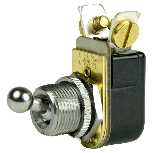 BEP Marine - BEP SPST Chrome Plated Toggle Switch - 3/8" Ball Handle - OFF/ON