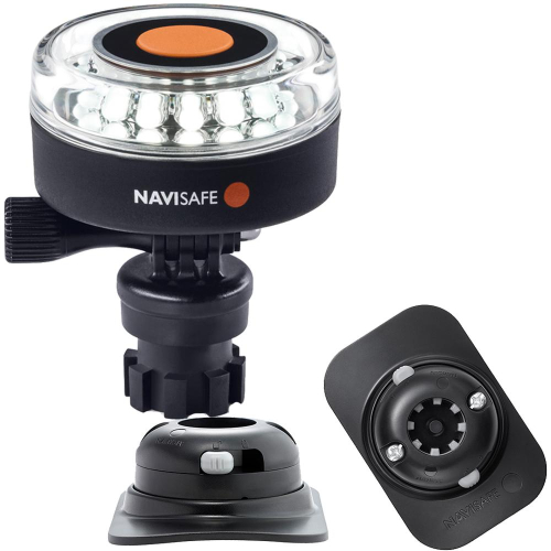 Navisafe - Navisafe Navilight 360&deg; 2NM White w/Navimount Base &amp; RIB Mount - Black