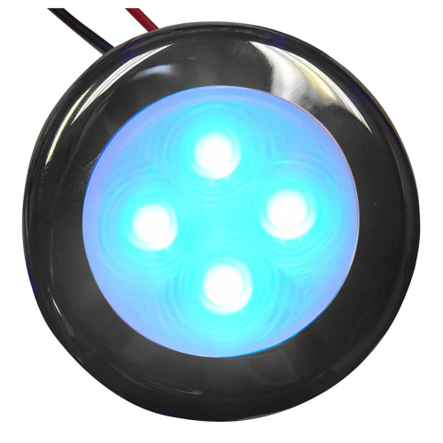 Aqua Signal - Aqua Signal Bogota 4 LED Round Light - Blue LED w/Stainless Steel Housing