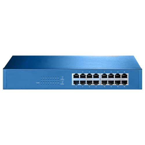 Aigean Networks - Aigean 16-Port Network Switch - Desk or Rack Mountable - 100-240VAC - 50/60Hz