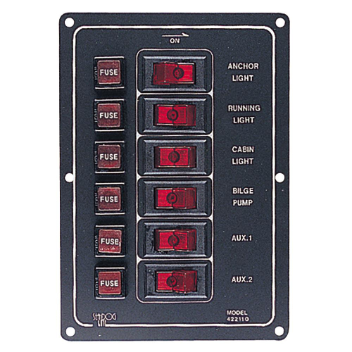Sea-Dog - Sea-Dog Aluminum Switch Panel Vertical - 6 Switch