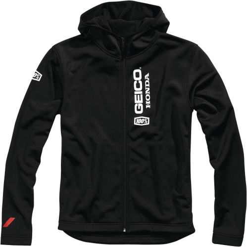 100% - 100% Geico Honda Aeronaut Hooded Jacket - 39908-001-10 Black Small