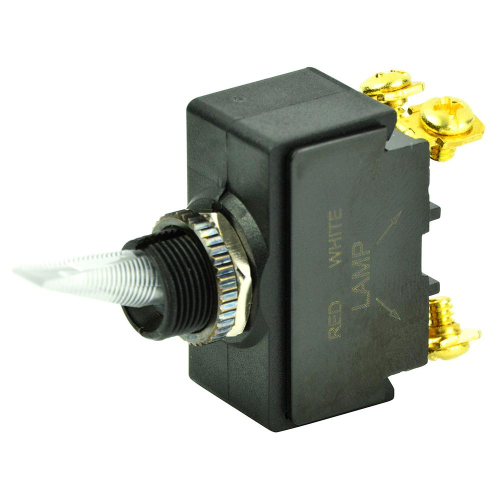 BEP Marine - BEP SPST Lighted Toggle Switch - Red LED - 12V - #6-32 Terminal - ON/OFF