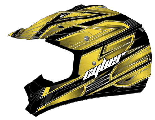 Cyber Helmets - Cyber Helmets UX-24 Bandit Helmet - UX24-8-YELBK-XL - Yellow/Black X-Large