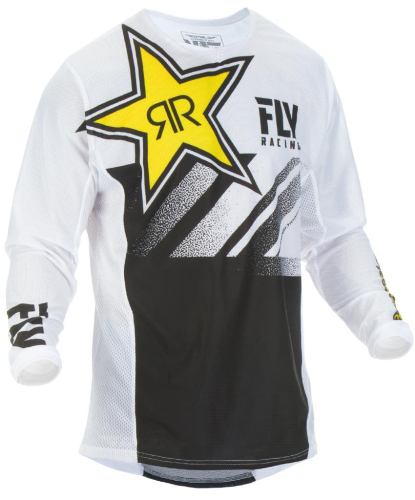 Fly Racing - Fly Racing Kinetic Mesh Rockstar Jersey - 372-324S - White/Black Small